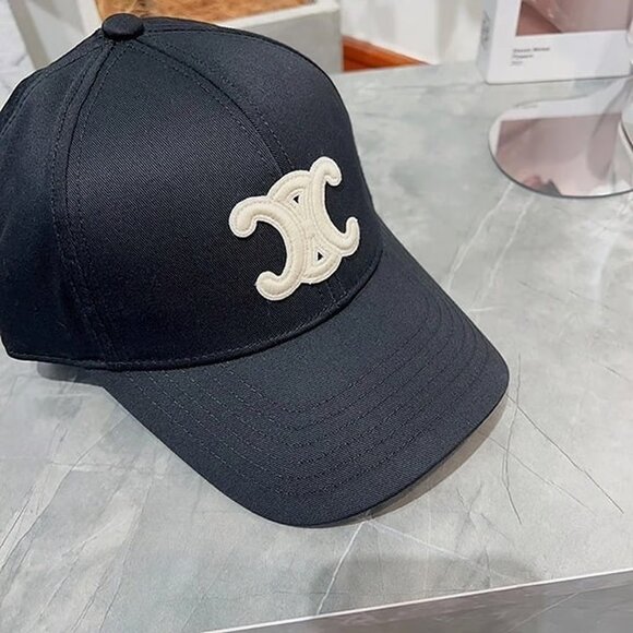 Celine Triomphe Baseball Cap Hat Black
